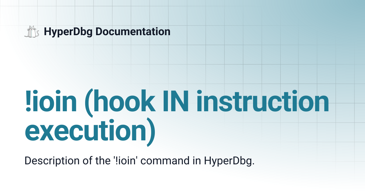 !ioin (hook IN instruction execution) | HyperDbg Documentation