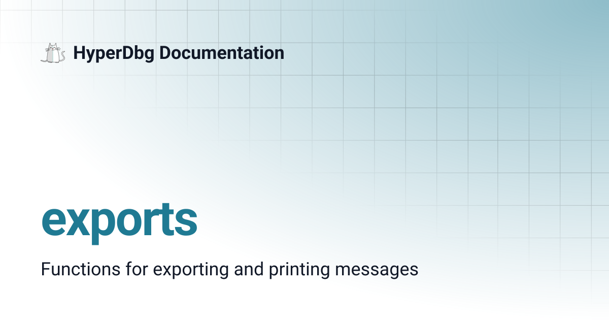 exports | HyperDbg Documentation